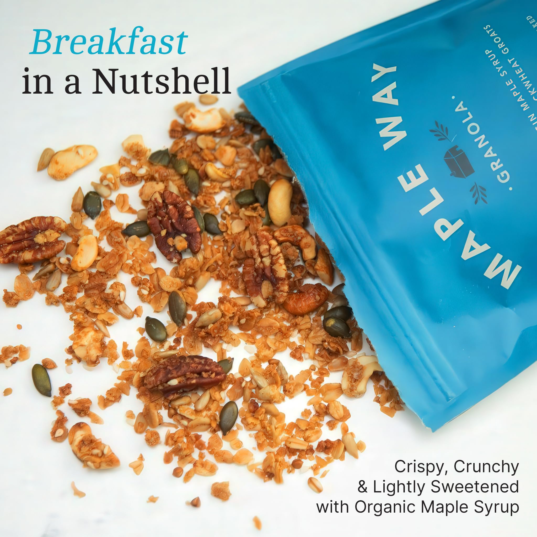 Bearclaw Kitchen - Maple Way Granola - Naturally Gluten Free - Organic Oats, Pecans, Cashews, Organic Pumpkin Seeds, Buckwheat Groats - No Refined