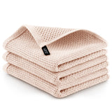 Zulay Kitchen Towels 3 Pack 100% Cotton Waffle Weave - 12x12” Super Absorbent Dish Towels for Kitchen - Reusable Kitchen Towels for Washing Dishes