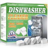 Dishwasher Cleaner and Deodorizer Tablets-12 Pack, Heavy Duty Deep Cleaning Descaler Pods for Dish Washer Machine, Removes Limescale, Odor, Grease