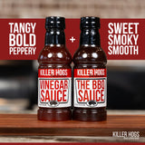 Killer Hogs The BBQ Sauce & Vinegar Sauce Pack of 2 Bottles | Use for all your Grillings Needs including Chicken, Beef, and Pork | 16 oz Per Bottle |