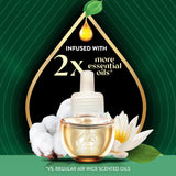 Air Wick Vibrant Plug In Scented Oil Refill, Infused with Essential Oils, Plug In Air Fresheners for Home, Cotton & White Lotus, 4 ct