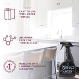 HOPE'S Perfect Glass Cleaner Spray, Streak-Free, Ammonia-Free Window, Mirror, Screen, Tinted Glass, and Shower Door Cleaner, Indoor and Outdoor Glass