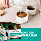 SOLLO Brain Power Dark Coffee Pods MCT & Essential nutrition, Nootropic Brain Booster, For Memory & Focus Compatible with K-Cup Keurig Brewers, 12