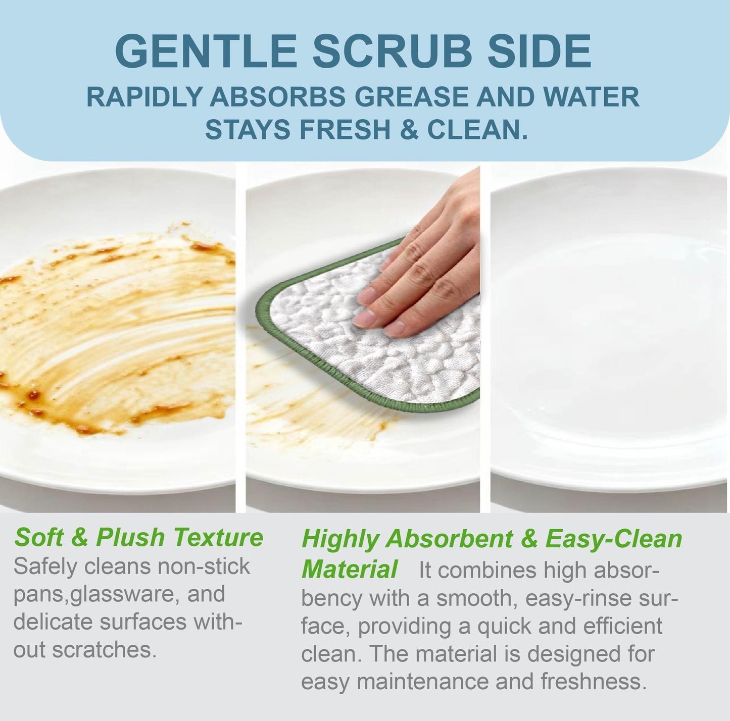 SHINETAO 6PCS Double-Sided Non-Scratch Cleaning Cloths - Reusable Scrub Pads & Dish Cloths, Fast-Dry & Odor-Resistant for Non-Stick Pans, Glass