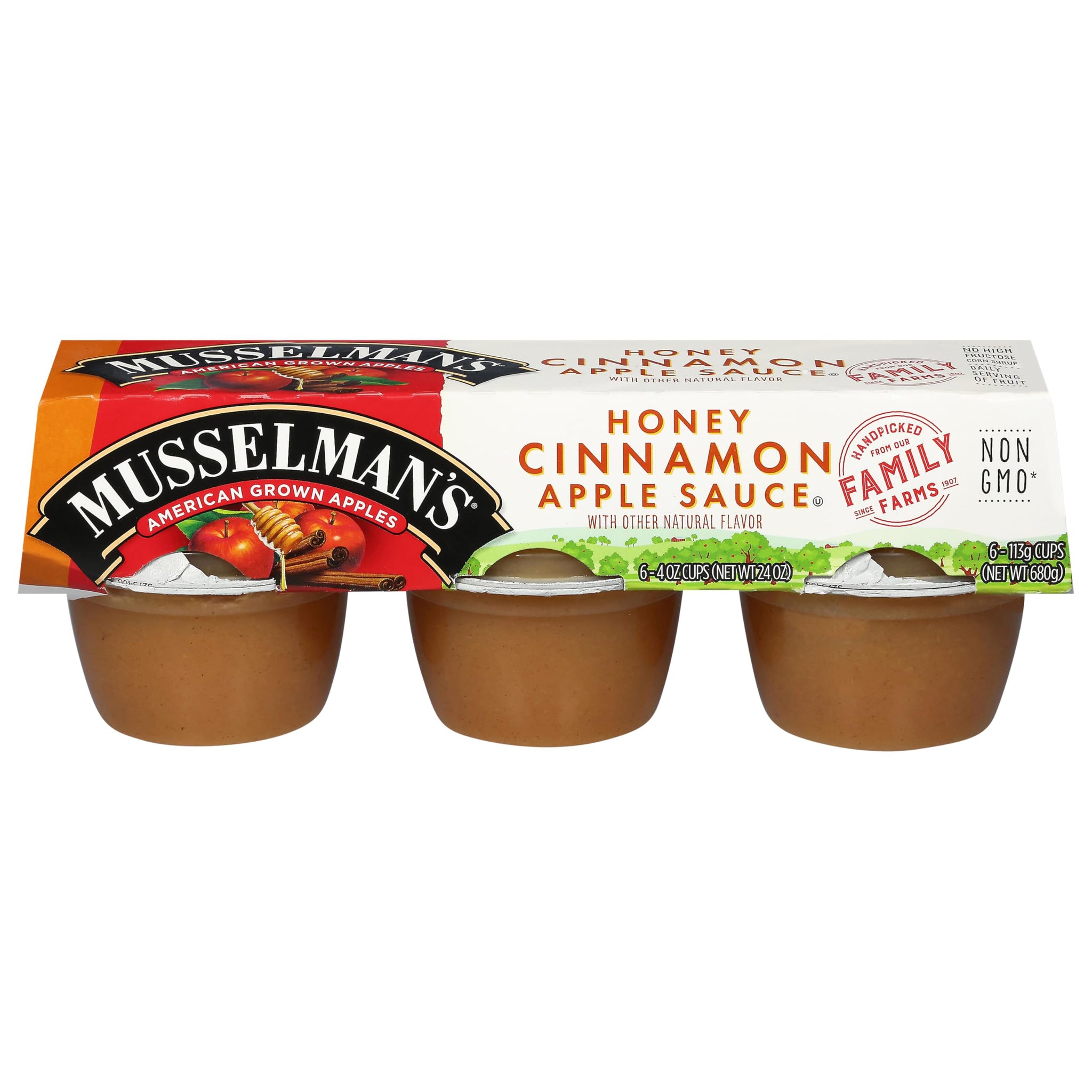 Musselmans, Honey Cinnamon Apple Sauce, 4 Ounce, 6 Count