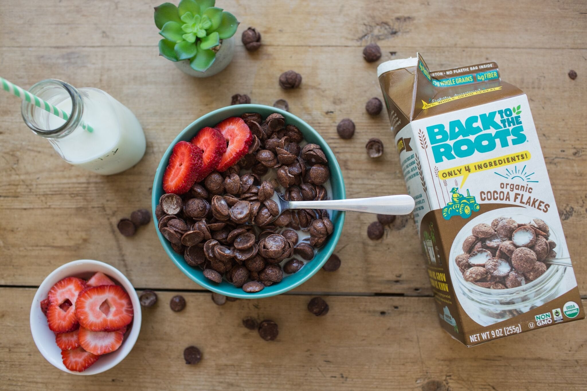 Organic Stoneground Flakes Cereal; Cocoa Clusters