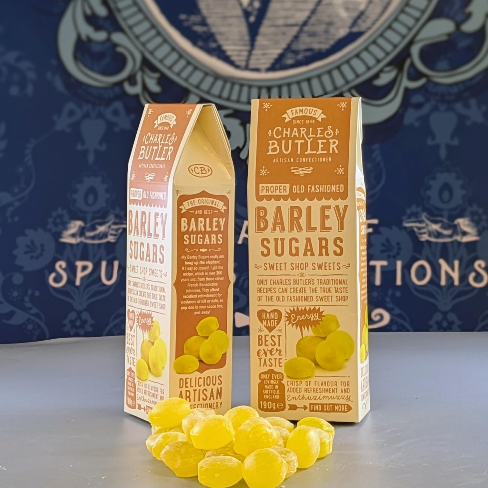 Charles Butler Barley Sugars 6.7oz (Pack of 3) | Handmade Old Fashioned Barley Sugar Candy Drops | Traditional British Hard Candy Gift Box | English