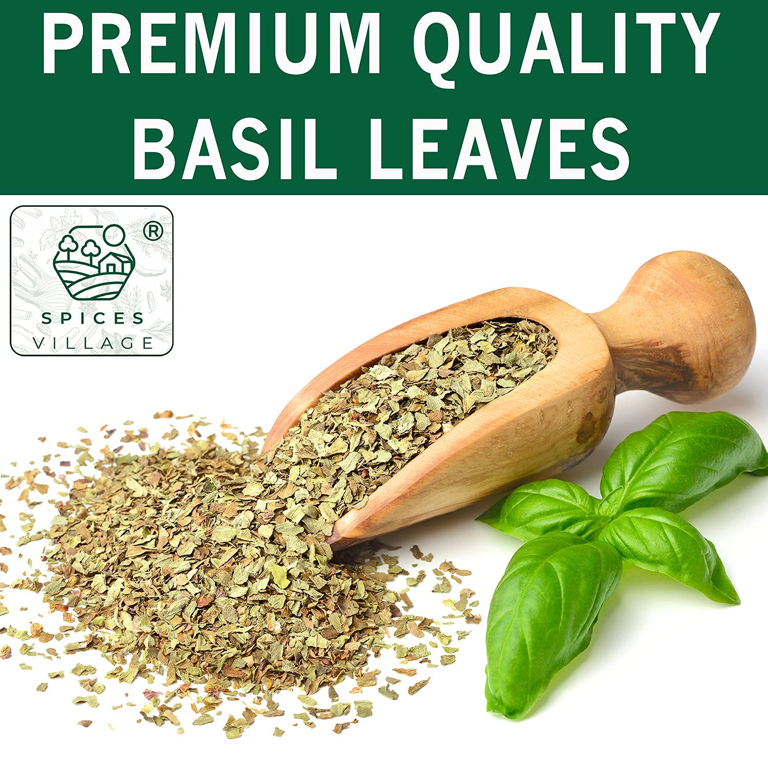 SPICES VILLAGE Dried Basil (2.3 oz), Basil Spice, All Natural Fresh Leaves, Pure Mediterranean Seasoning - Kosher Certified, Gluten Free, Non GMO