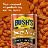Bush's Canned Honey Sweet Baked Beans (Pack of 1), Protein, Good Source of Fiber, Low Fat, Gluten Free, 28 oz