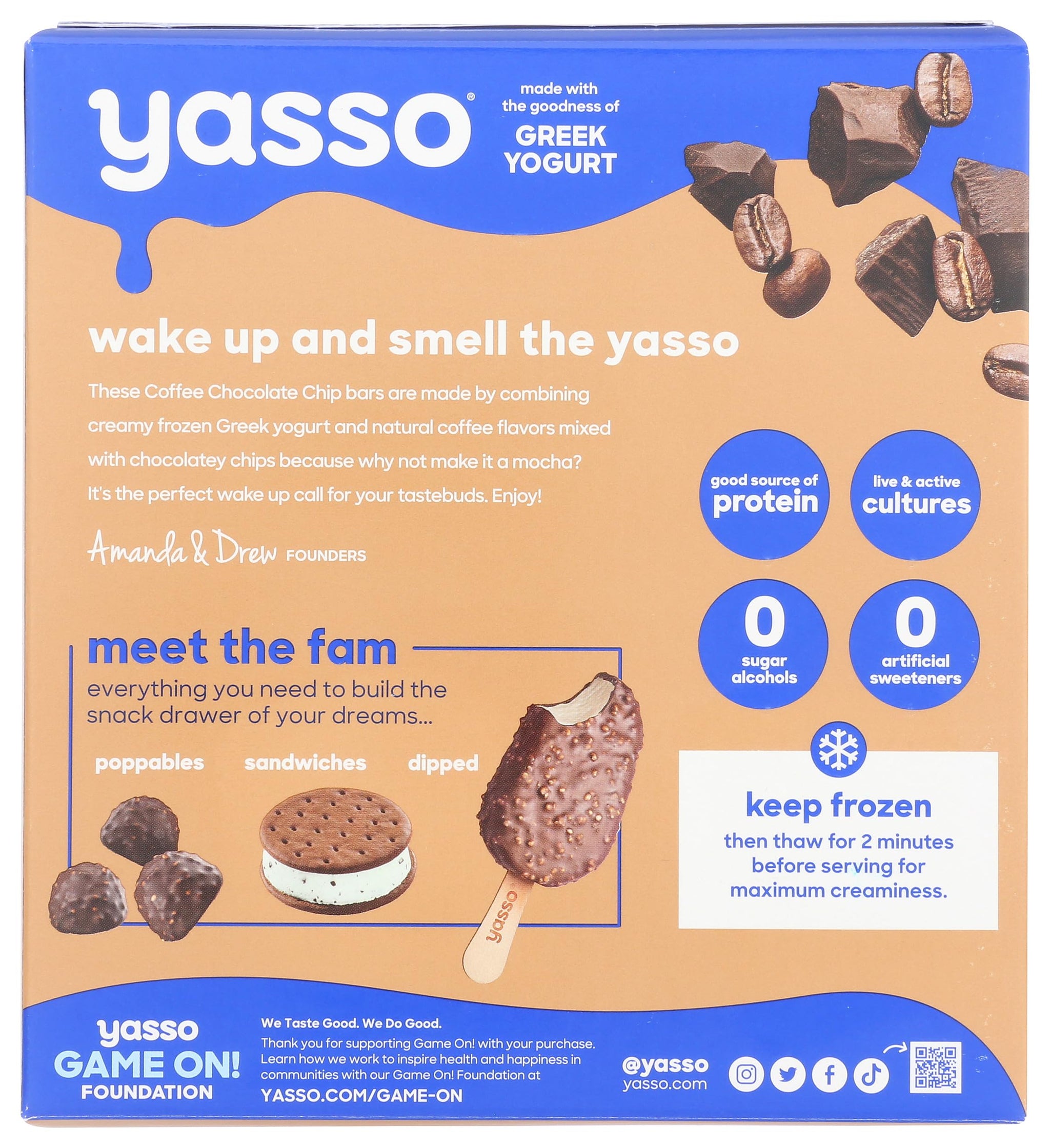 Yasso Frozen Greek Yogurt Bars Coffee Chocolate Chip Bars 4 Count for a ridiculously creamy frozen snack made with the goodness of greek yogurt 3.5fl