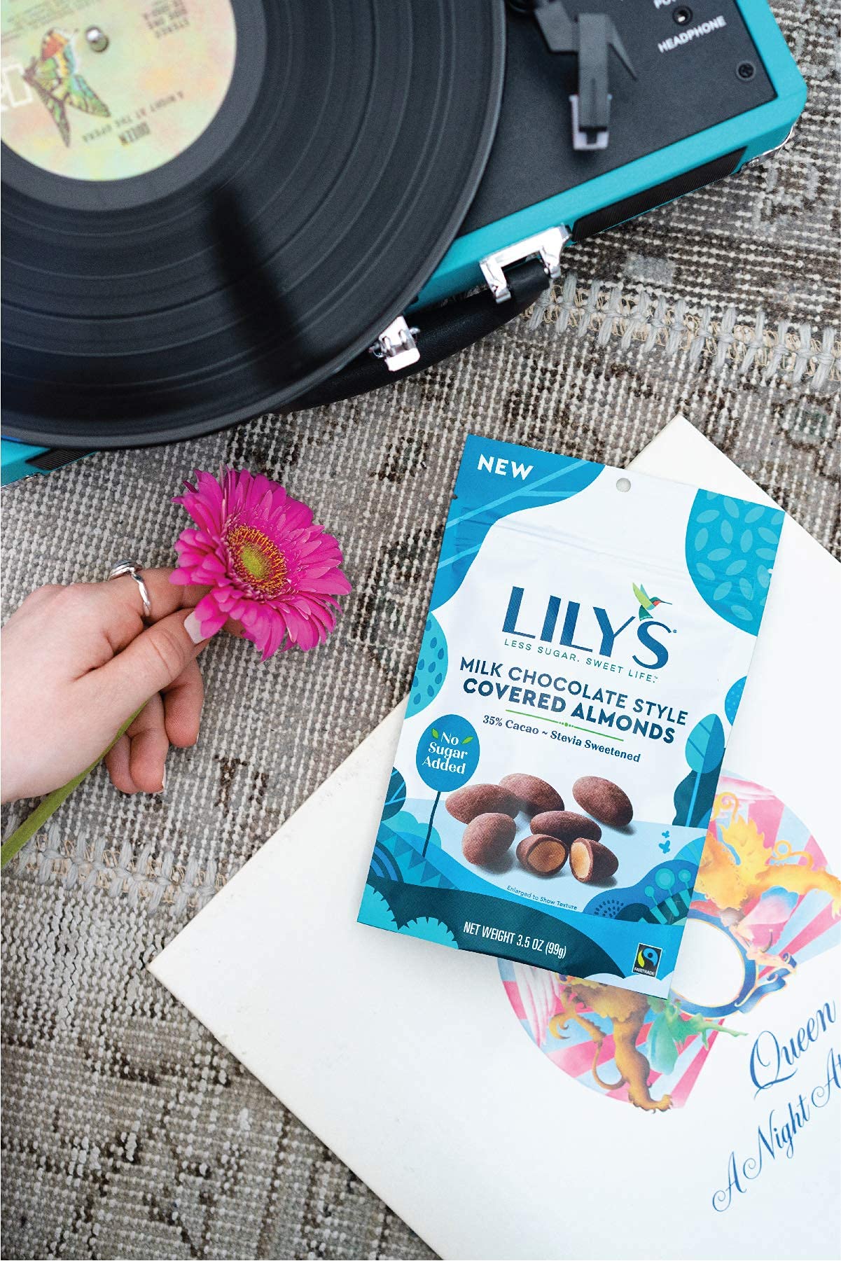 Milk Chocolate Style Covered Almonds by Lily's Sweets, Made with Stevia, No Added Sugar, Low-Carb, Keto-Friendly Christmas Candy | Fair Trade