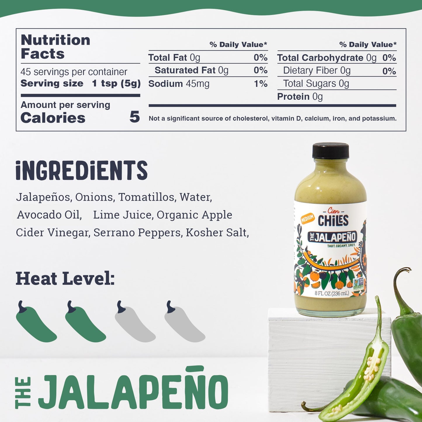 Cien Chiles Hot Sauce Variety Pack (3-Pack) | Habanero, Jalapeño & Thai Bird | All Natural, Zero Sugar, Non-GMO, Gluten-Free, Vegan, Keto | Gift Set |