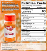 Bakers Choice Orange Sprinkles for Baking - Jimmies Sprinkles for Ice Cream Toppings - Dairy Free, Kosher 2.8 oz.