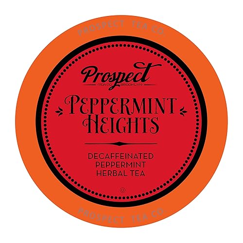 Prospect Tea Co. Peppermint Heights Herbal Tea Pods Compatible with K Cup Brewers Including 2.0, 40 Count