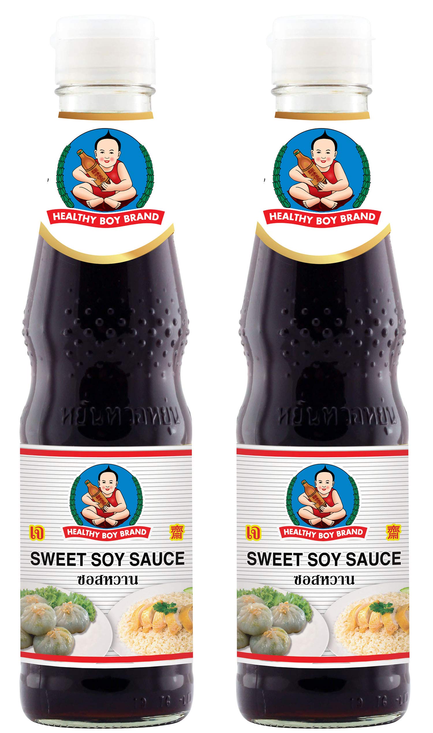 Healthy Boy Thai Sweet Soy Sauce (White Label), 14 Ounces, Product of Thailand (Pack of 2)