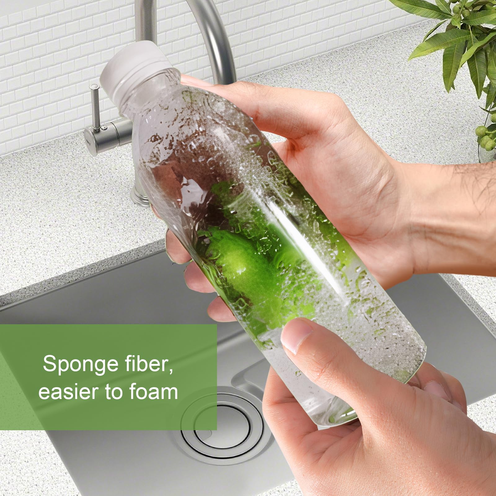 12 PCS Magic Beans Bottle Cleaner Bottle Cleaning Beans Beans Bottle Cleaning Sponge Reuseable Bottle Cleaning Sponge for Internal Cleaning of Small