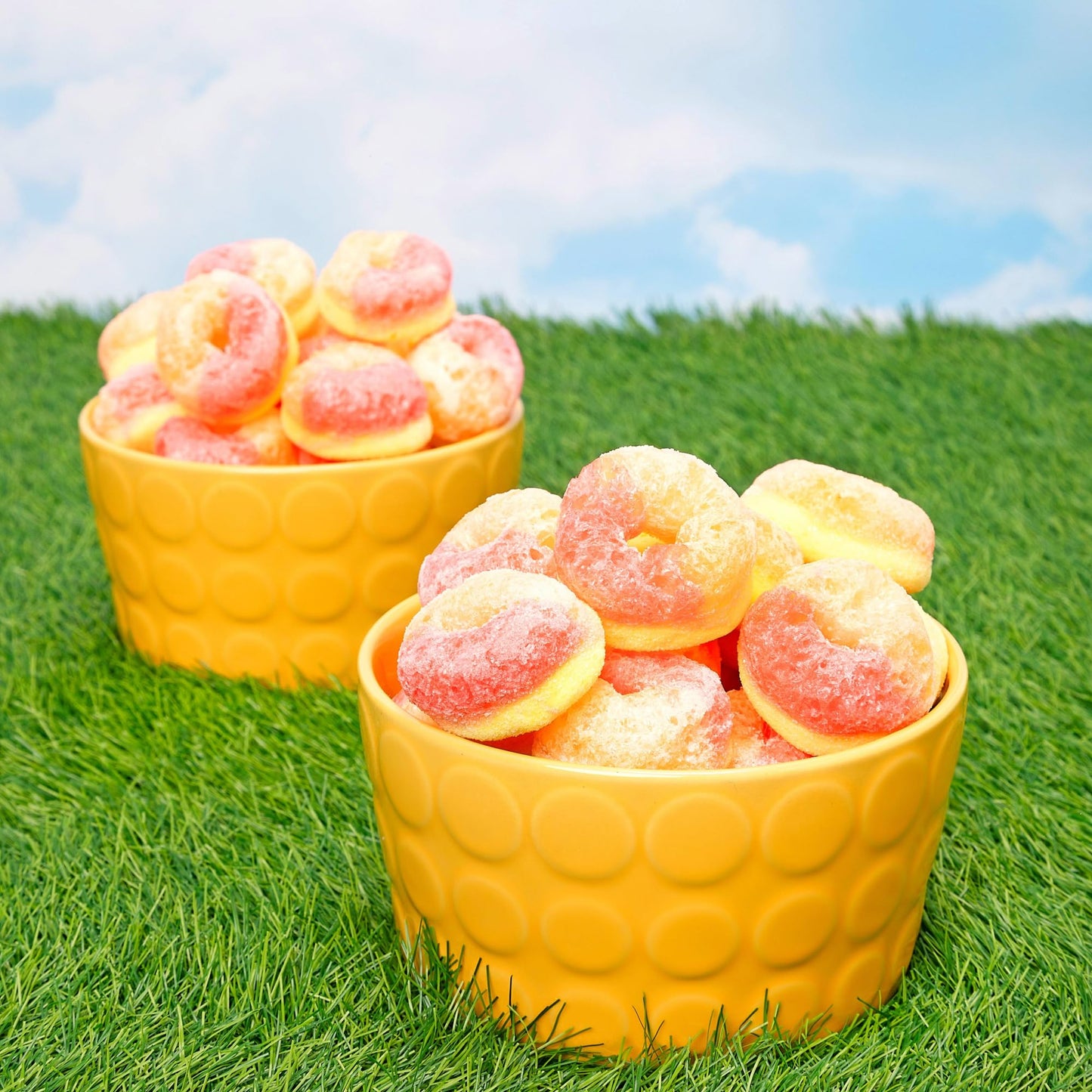 Bebeto Freeze Dried Crunchy Peach Rings - Sweet, Crunchy Fat Free & Peanut Free Freeze Dried Candy - No High Fructose Corn Syrup - Resealable Bag