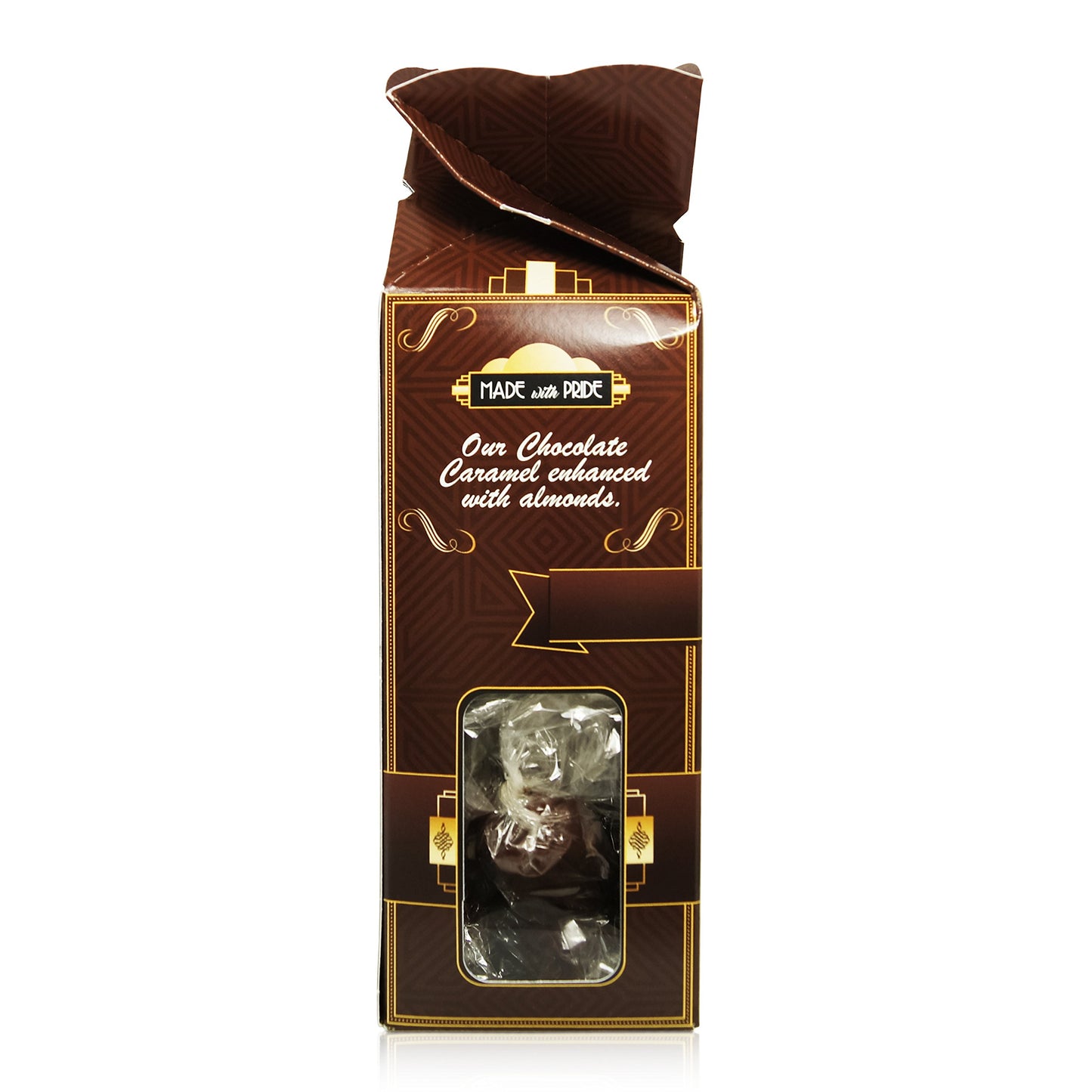 Pioneer Valley Almond Chocolate Caramels 8oz Box (Soft, Premium, Artisanal Caramels)