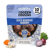 A Dozen Cousins Jamaican Jerk Seasoning Sauce (10-Pack) Quick Chicken Marinade Pouch, Caribbean Jerk Marinade with Hot Peppers, Onion, and Garlic