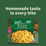 Amy's Frozen Meals, Gluten Free Dairy Free Vegan Rice Mac and Cheeze, Made With Organic Rice Pasta, Microwave Meals, 8 Oz