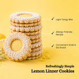 My Dad's Cookies Gluten Free Lemon Burst Cream Filled Linzer Sandwich Cookies with Powdered Sugar - Dairy-Free, Kosher, Nut-Free, Italian Style
