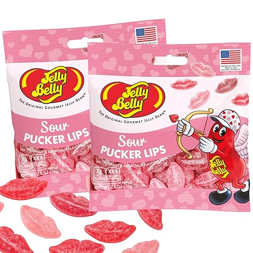 Sour Pucker Lips | Lip-Shaped Sour Gummies | 2 Pack, 2.8 oz Each | Valentine, Gifting, and Snacking