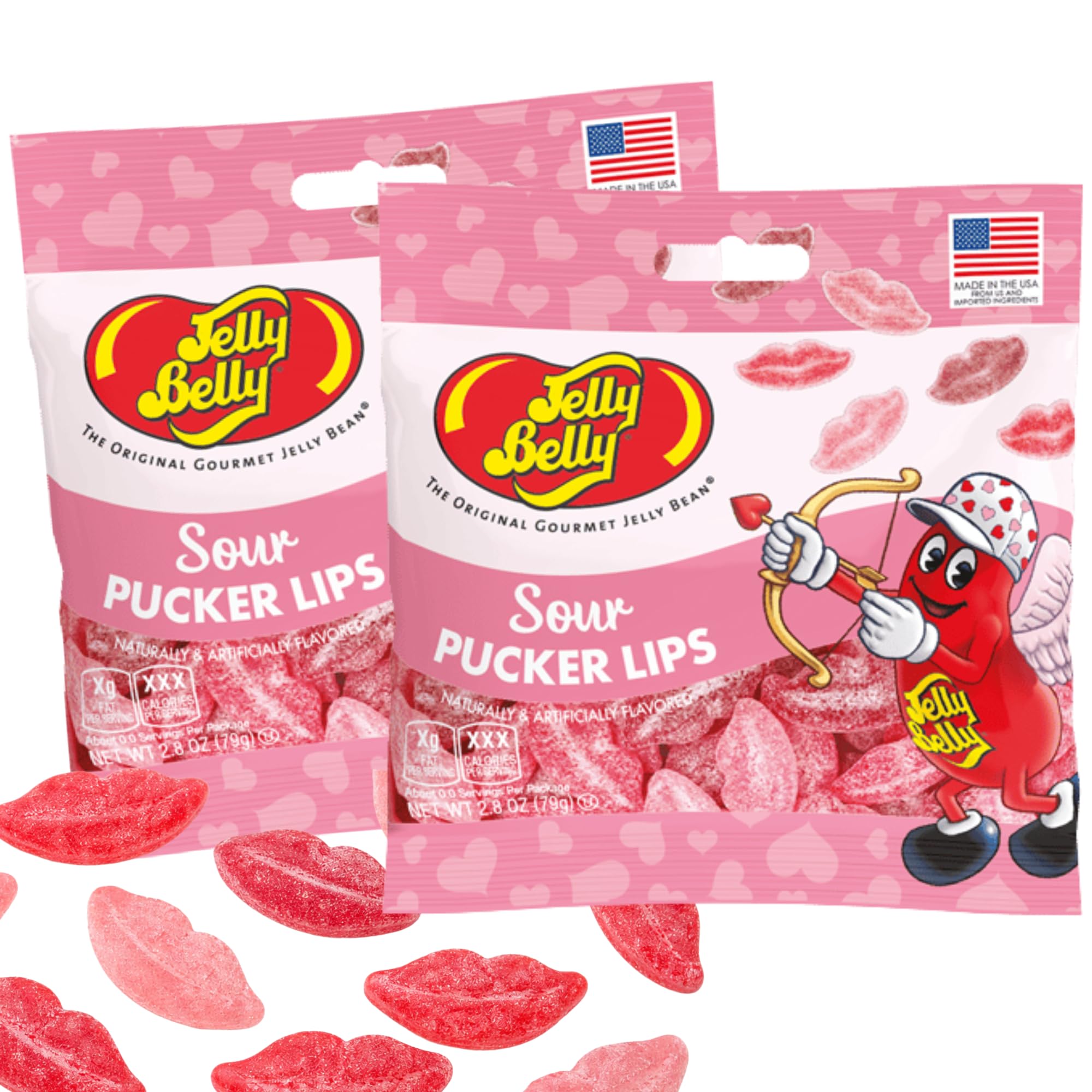 Sour Pucker Lips | Lip-Shaped Sour Gummies | 2 Pack, 2.8 oz Each | Valentine, Gifting, and Snacking