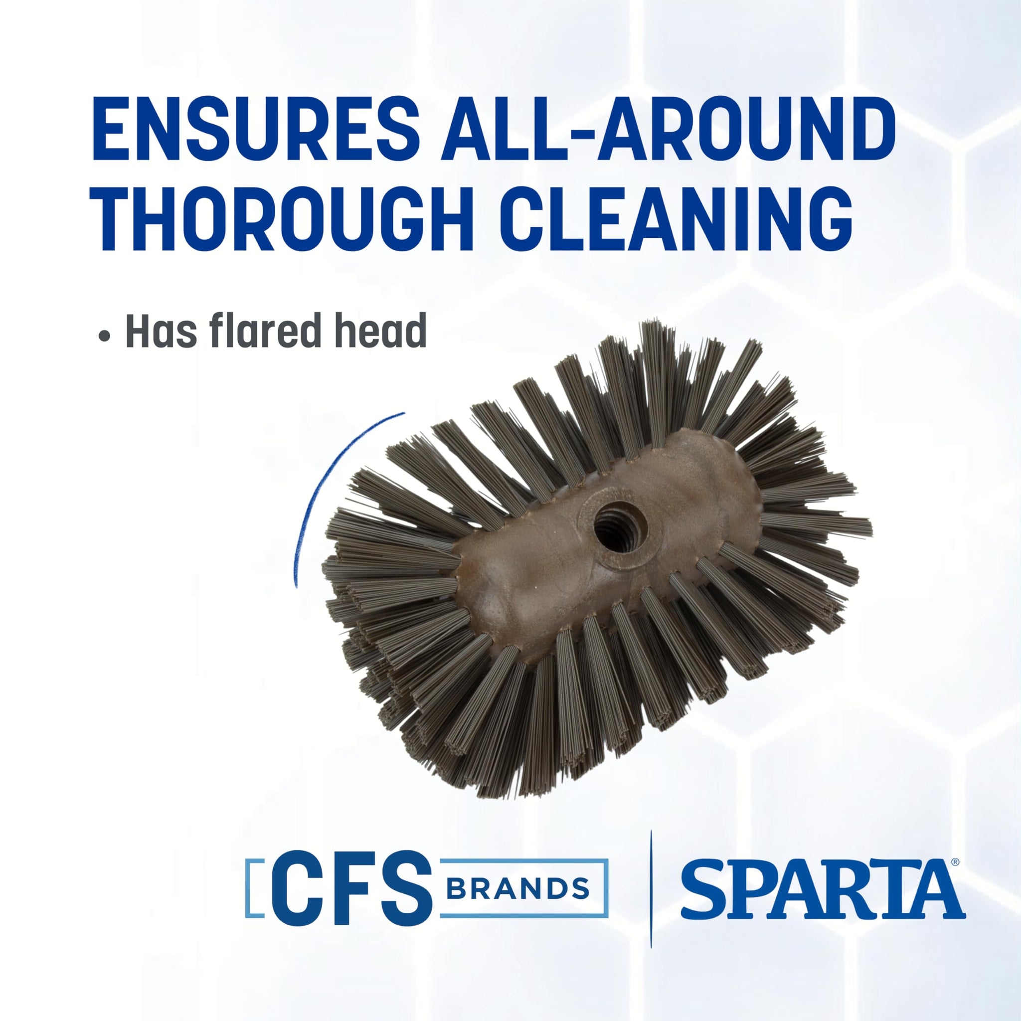 SPARTA Kettle Brush, Essential Scrubber with Flared Head for Cleaning Tanks and Kettles, 5.25" x 7.5", Brown