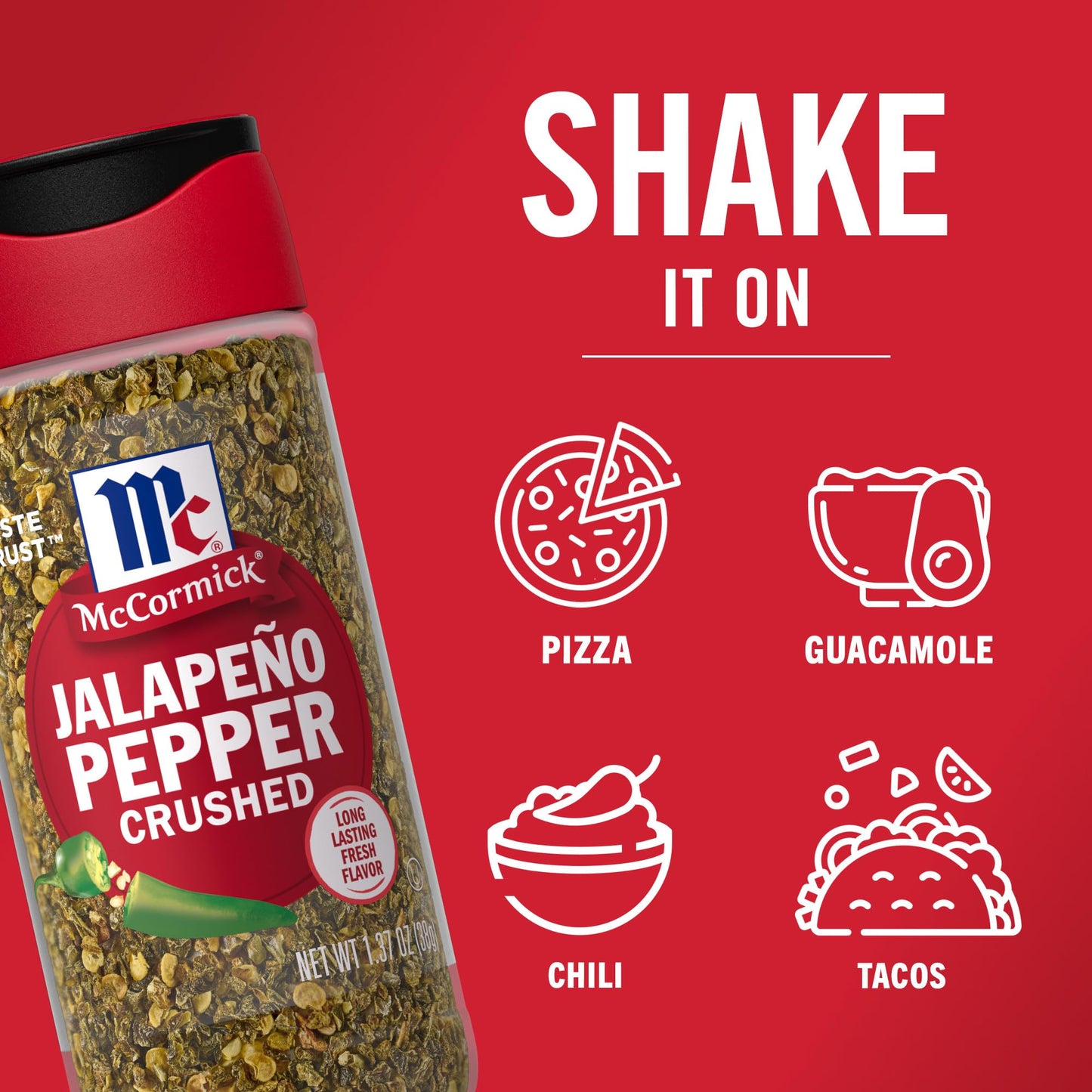 McCormick Crushed Jalapeño Pepper, 1.37 oz