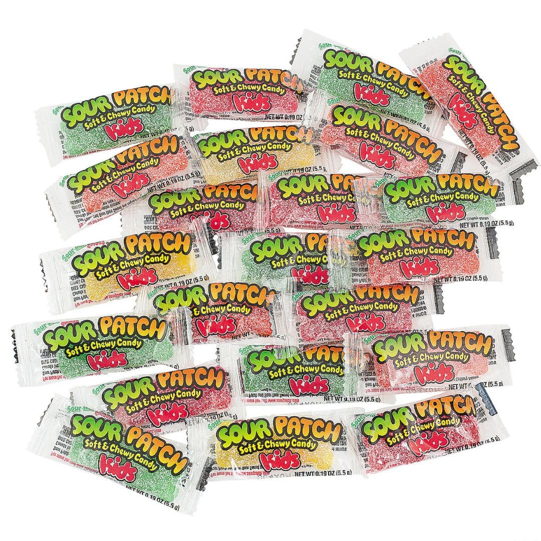 Assorted Sour Patch Candies (Pack of 240) - Soft & Chewy Treats - Perfect for Birthday Parties, Trick-or-Treats, and Other Themed Events