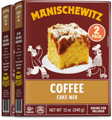 Manischewitz Coffee Cake Mix 12oz (2 Pack) | Kosher for Passover | Baking Pan Included | Dairy Free | Grain Free