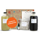 Shaker & Spoon Margarita Cocktail Kit Gift Set, Party Pack with 16oz Lime Oleo Citrate, 16oz Margarita Cocktail Syrup, Spicy Habenero Spray, Salt