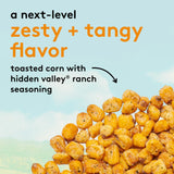 Snak Club Toasted Corn with Hidden Valley Ranch Seasoning, Roasted and Salted Corn Nuggets, Gluten-Free and Kosher Snack, 8.5 oz Resealable Bag