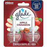 Glade PlugIns Refills Air Freshener, Scented and Essential Oils for Home and Bathroom, Apple Cinnamon, 1.34 Fl Oz, 2 Count