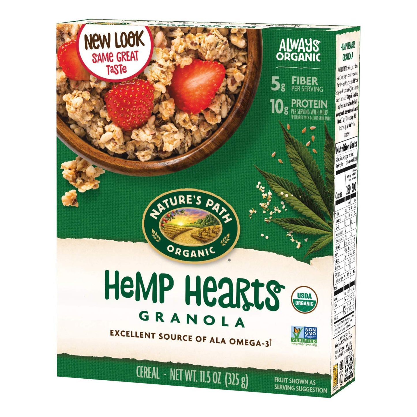 Nature's Path Organic Hemp Hearts Granola, 11.5 Ounce (Pack of 6), Non-GMO, 30g Whole Grains, Heart Healthy, 10g Plant Based Protein, with Omega-3