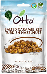 Otto Nuts - Salted Caramelized Turkish Hazelnuts, Non-GMO Naturally Vegan Snack, Good Source of Protein | 5 OZ with Resealable Bag