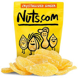 Nuts com Crystallized Ginger Pieces - Premium Crystallized Ginger Slices - Spicy & Sweet Candied Ginger Pieces - Dried Ginger Chunks, Root - Digestive