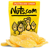 Nuts com Crystallized Ginger Pieces - Premium Crystallized Ginger Slices - Spicy & Sweet Candied Ginger Pieces - Dried Ginger Chunks, Root - Digestive