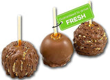 US Sweets Caramel Apple 3 Pack - Caramel Granny Smith Apples with Milk Chocolate, Almonds, & Peanuts | Candied Apples | Delicious Gift | Handmade in