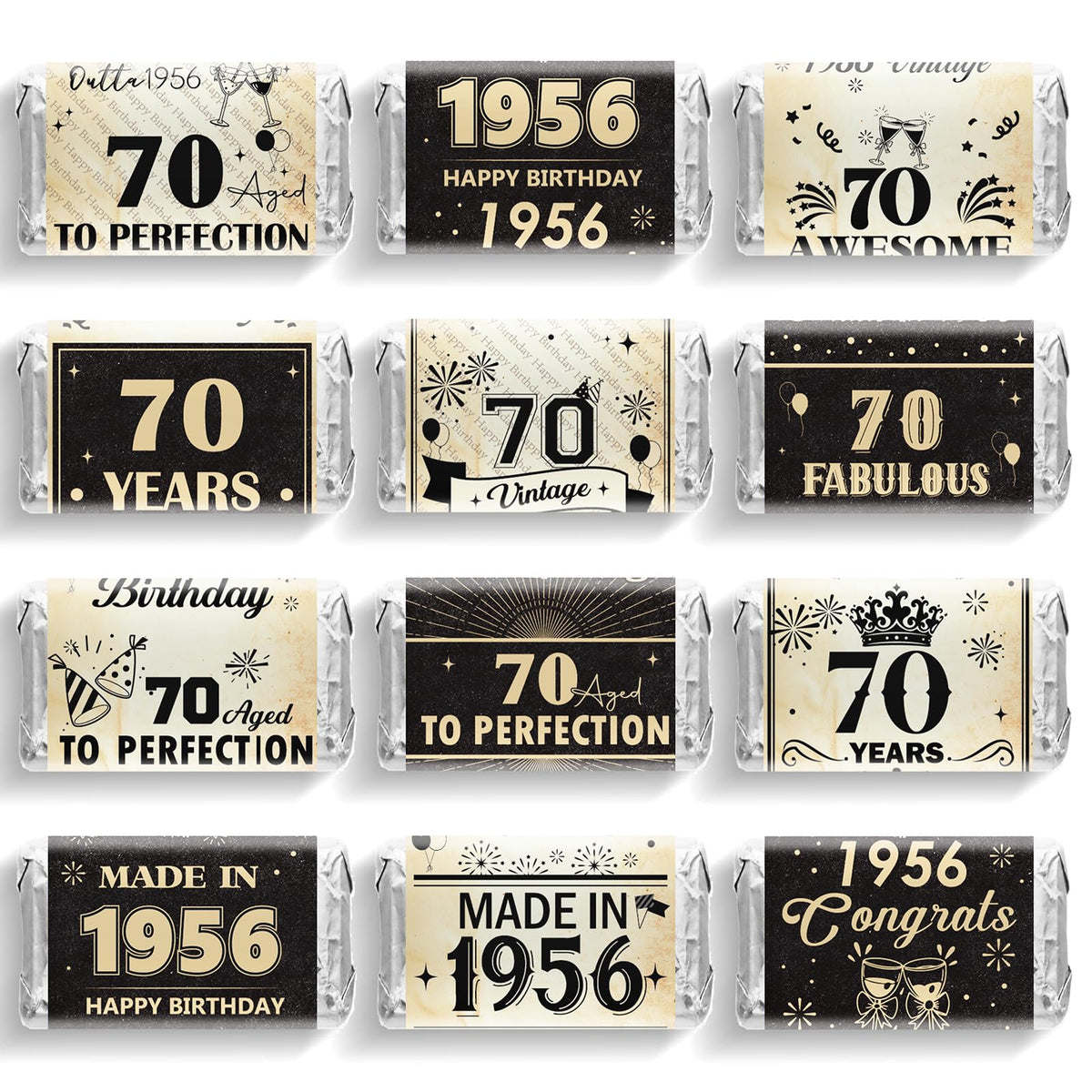 Hokinaa 70th Birthday Party Decorations - 100 Pcs Happy Back in 1956 Decor
