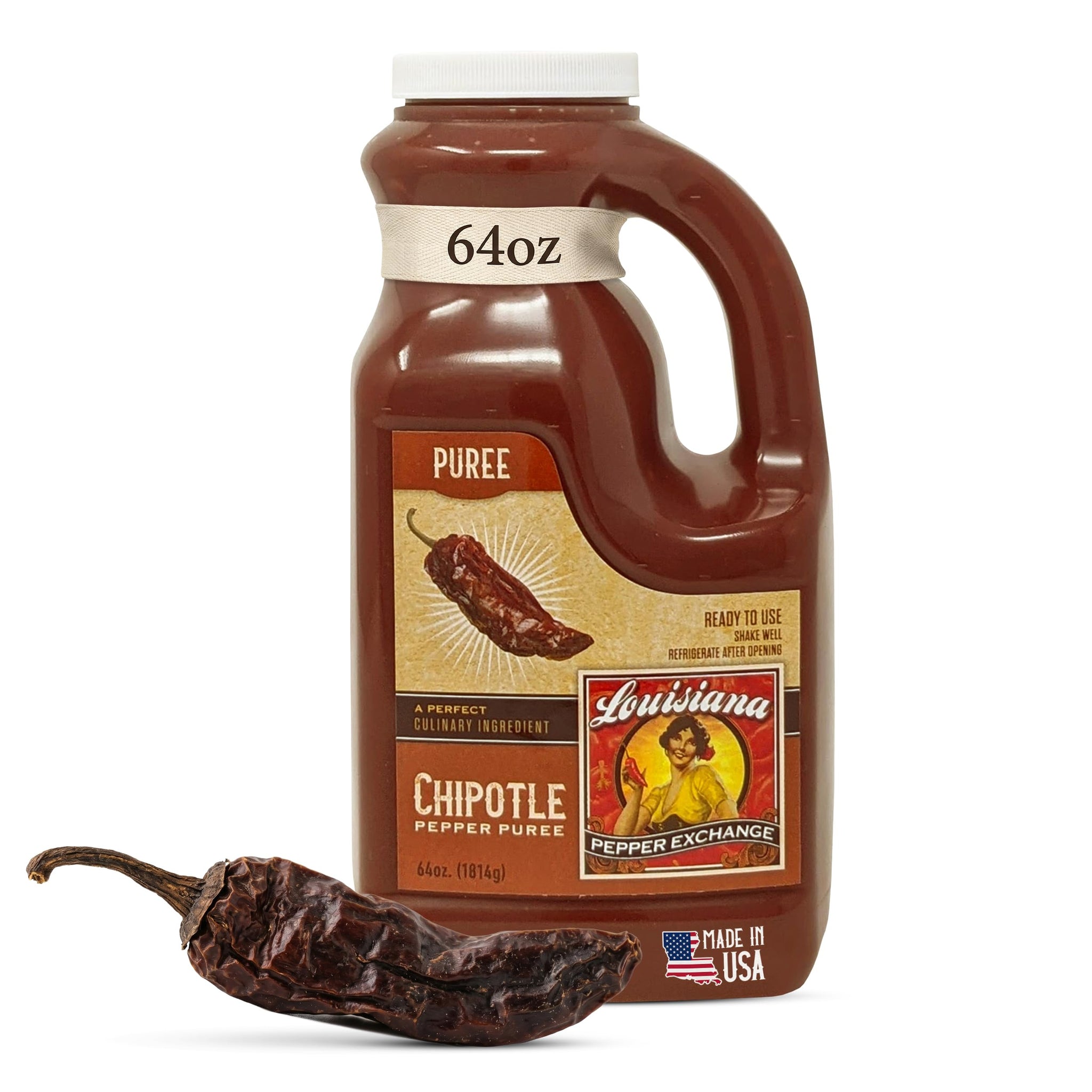 Chipotle Pepper - Louisiana Pepper Exchange - Fresh Pepper Replacement. Save Time and Money in the Kitchen, No More Food Waste. 64 Ounces, Perfect