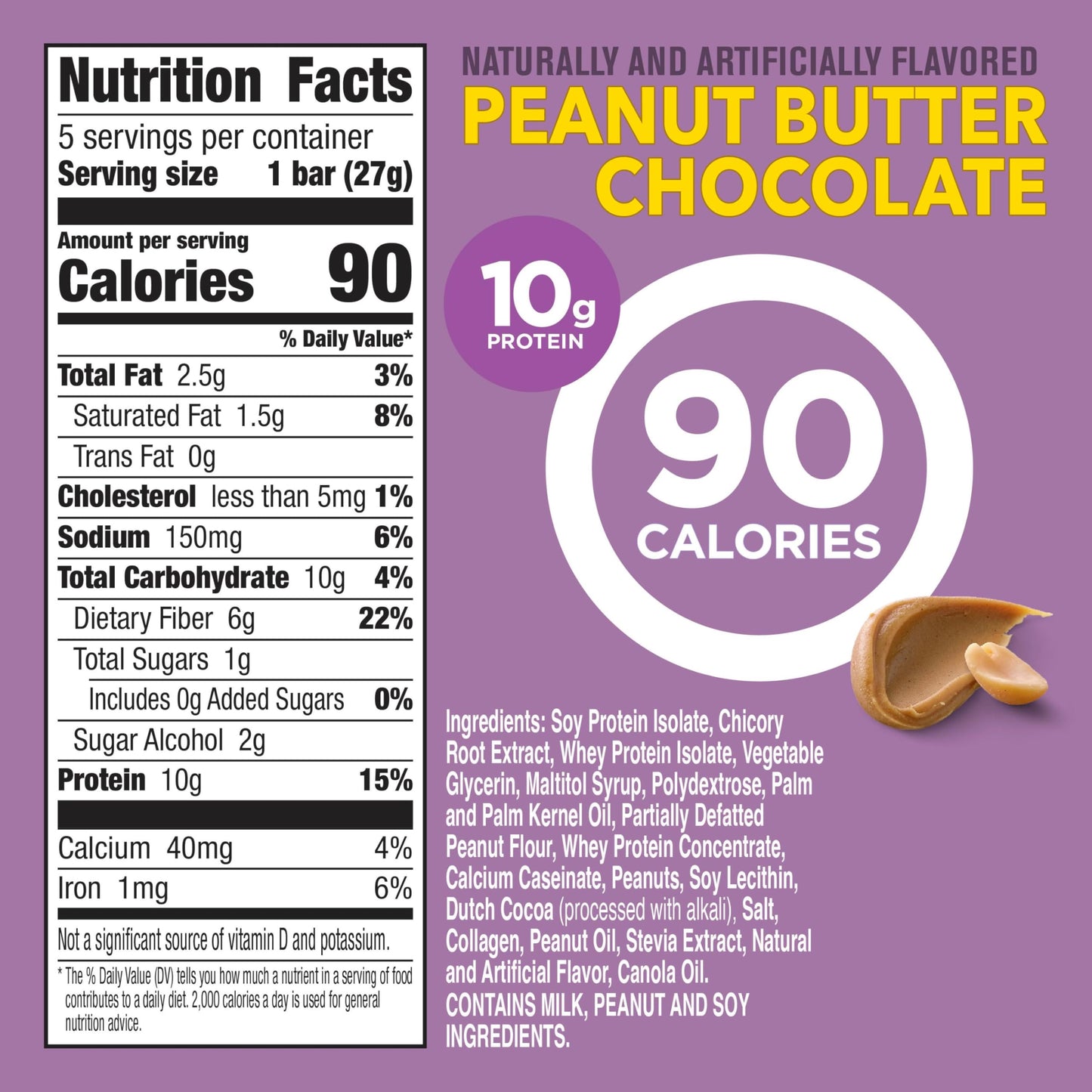 Protein One, Protein Bars Peanut Butter Chocolate, 0.96 Ounce, 5 Count