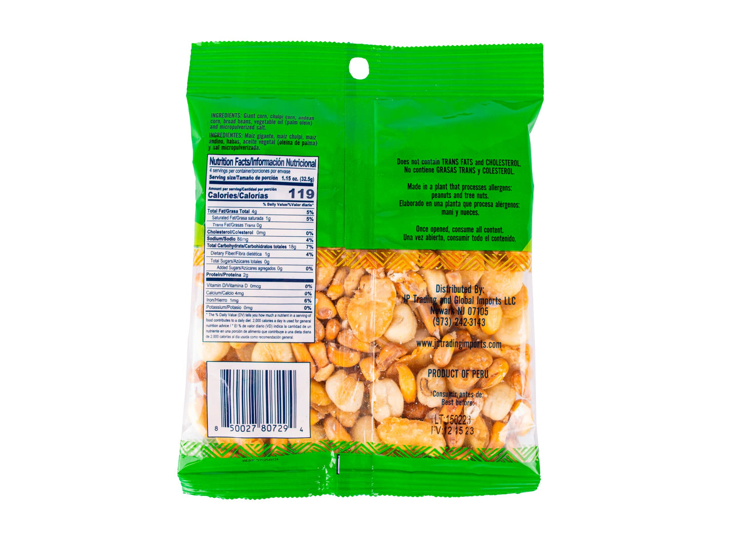 Tradiciones Andinas Salted Crunchy Andean Mix 4.59 oz - Snack Mix Andino Peruano, Maiz Cancha, Maiz Gigante, Chulpi Frito, Habas Snacks, Peruvian