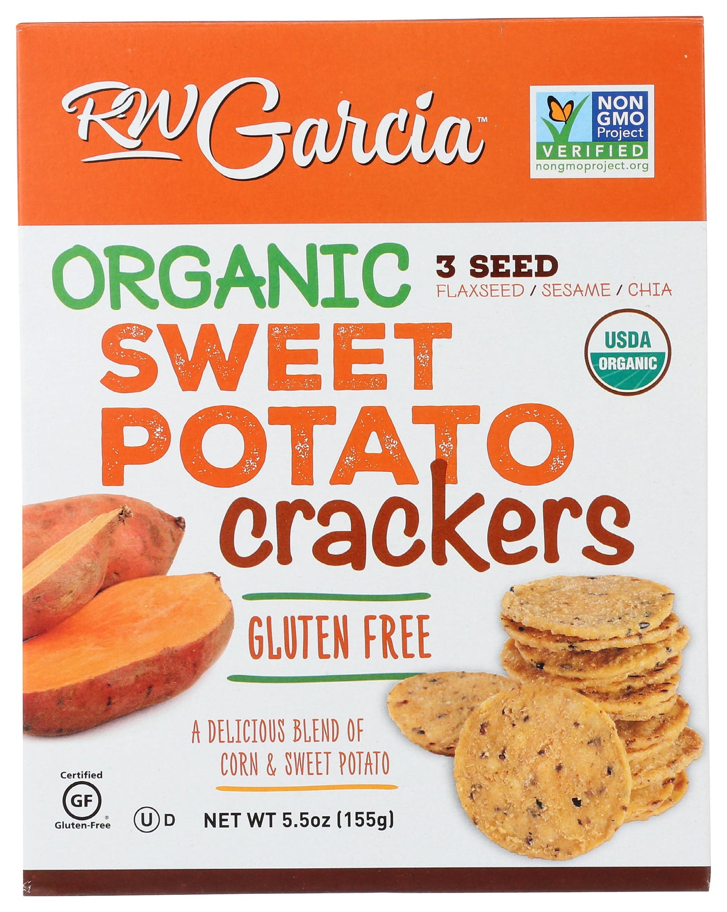 RW GARCIA Organic Sweet Potato Crackers, 5.5 OZ