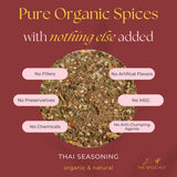 Organic Thai Seasoning Spice Blend, with Salt, Authentic Thai Spice and seasonings for Cooking Flavorful Food - Pad Thai, Chicken Satay, Noodle