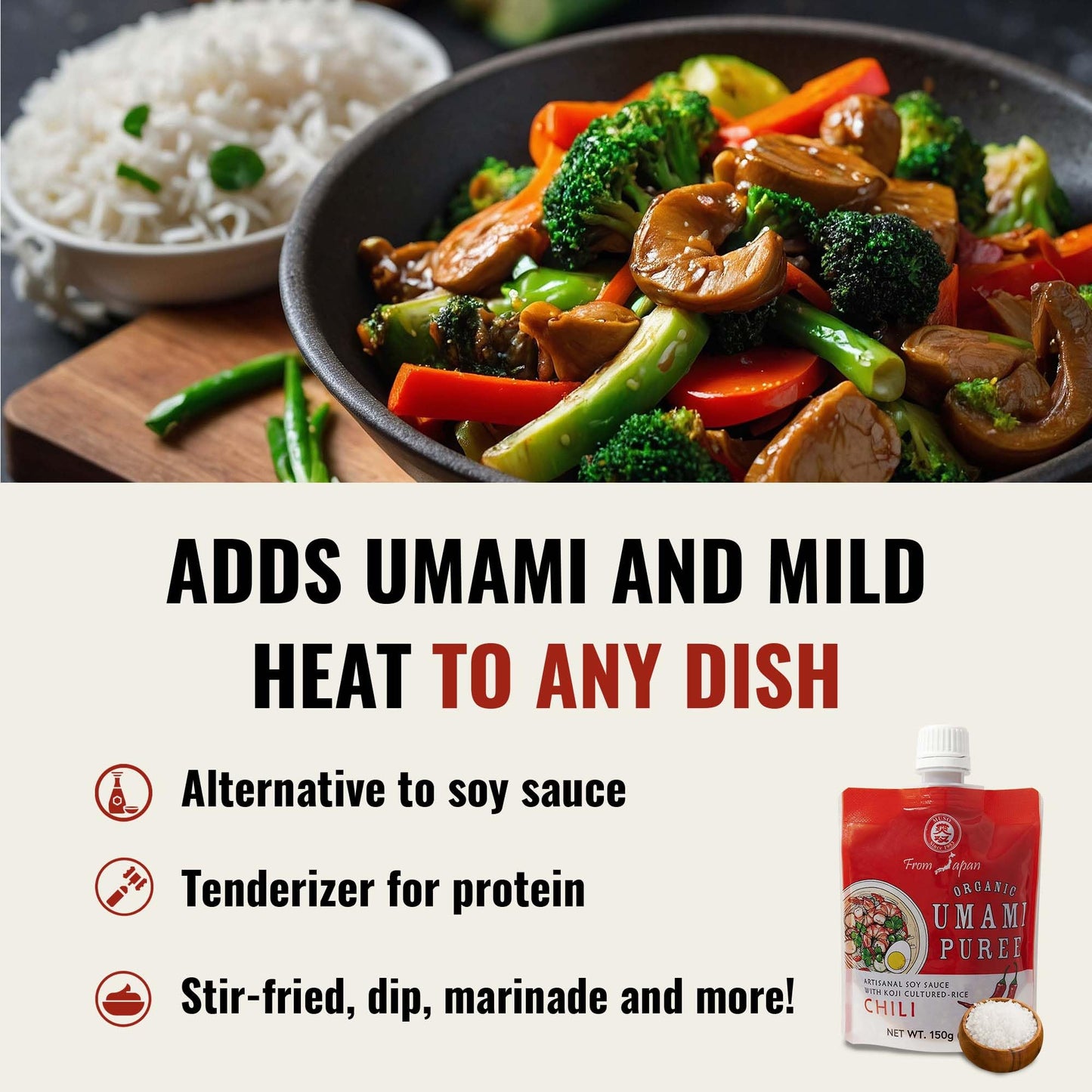 Muso From Japan - Organic Umami Chili Puree, Japanese Flavor Enhancer, USDA Organic, Ideal for Sauces, Marinades, Cooking - 5.2 oz (Pack of 1)