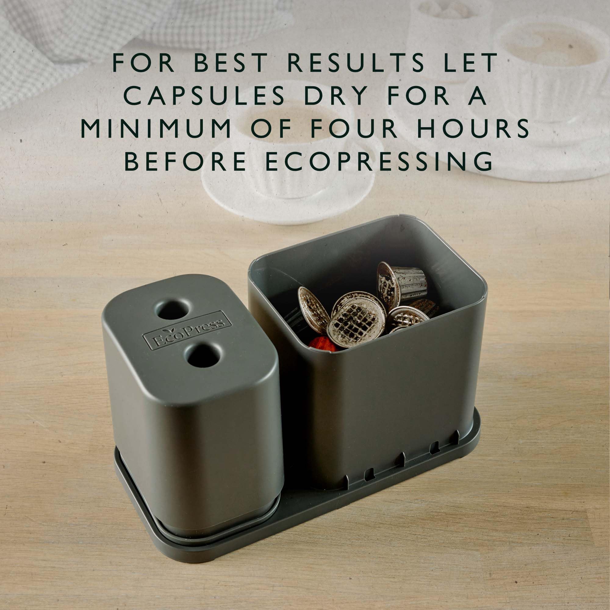 Dualit EcoPress Duo Max Aluminium Coffee Capsule Recycling Tool Premium Eco Friendly Tool Original Size Capsules & Coffee Grounds