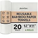 Jenvita Bamboo Paper Towels Reusable | Absorbent, Heavy Duty & Washable | Organic Paper Towel | FSC Certified | 100% Rayon Derived From Bamboo |