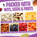 Tidbit Healthy Trail Mix Nuts Mix with Yogurt Cranberries, Yogurt Raisins, Dried Papaya, Pineapple, Banana Chips, Black Raisins & Almond - Tropical
