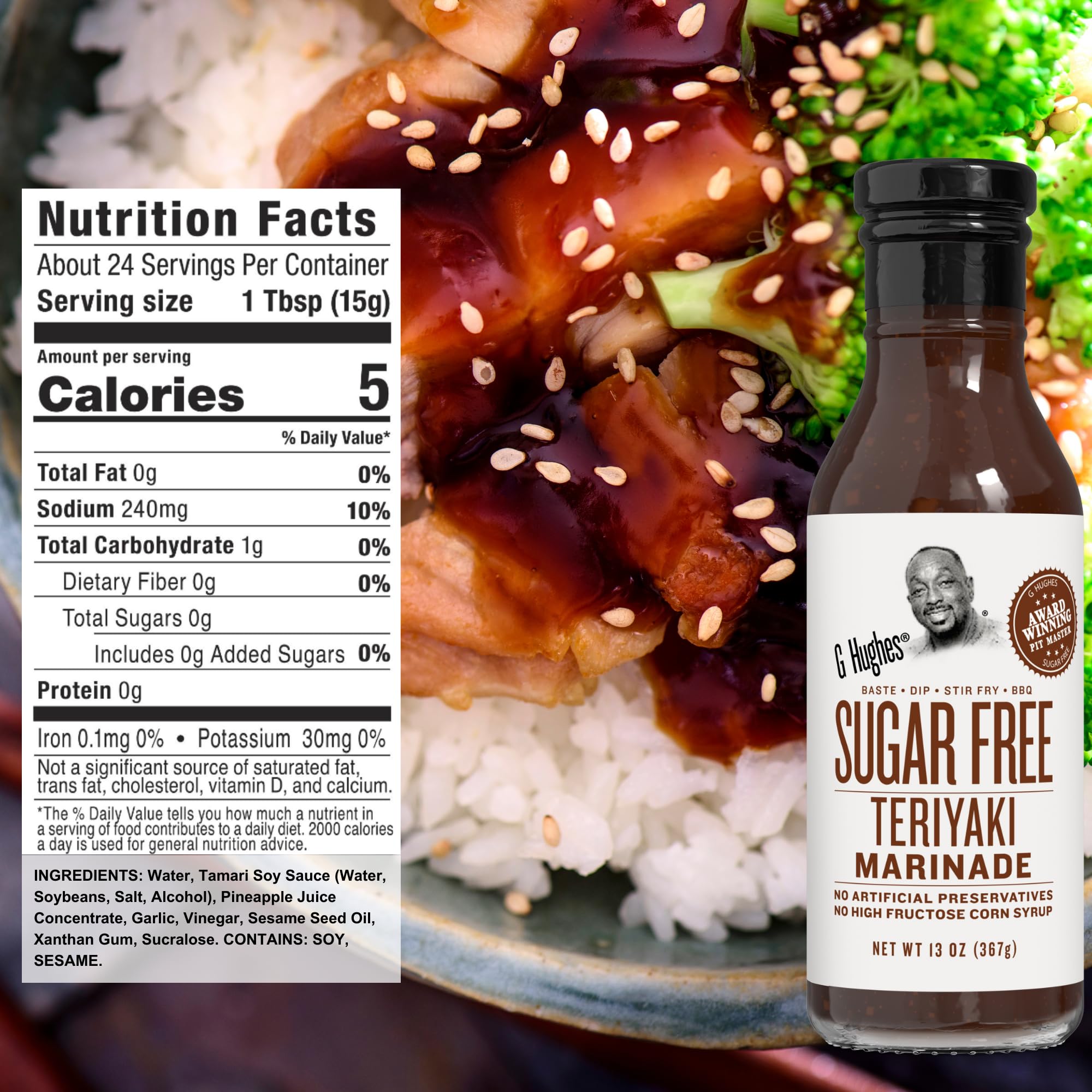 G Hughes Sugar Free, Assorted Marinades - Gluten Free, Sugar Free Sauces and Marinades Gift Sets, Marinades for Meats, (1) Lemon Herb 12oz bottle (1)